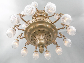FORTUNA 24 - Handmade brass chandelier by Patinas Lighting - view 2
